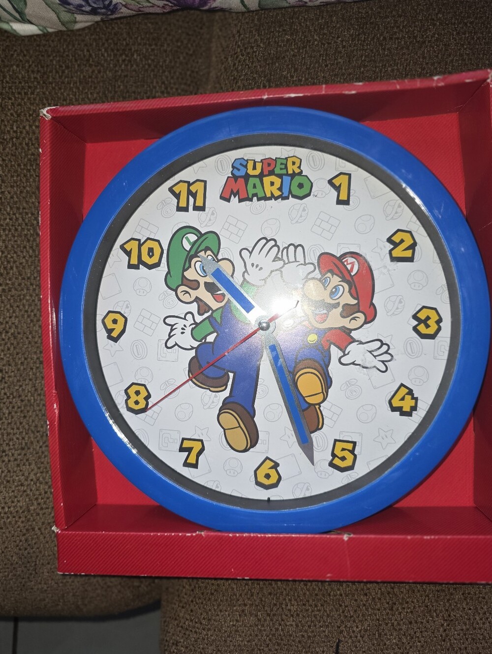 Nintendo Super Mario Blue Frame Wall Clock